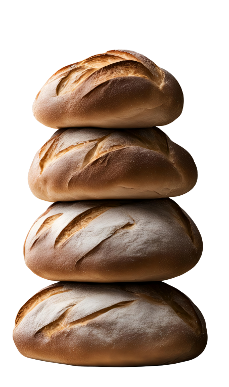 Panes apilados en una torre